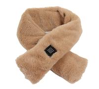 Écharpe chauffante électrique, 3 niveaux de chauffage, coussin chauffant en peluche douce lavable, cache-cou rechargeable pour hommes et femmes, ski en plein air (Bronzage clair)