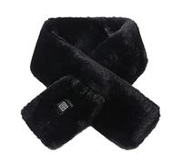 Écharpe Chauffante Foulard Chauffant Électrique USB Cache-Cou Hiver Détachable en Coton Écharpe Thermique Réglable Doux Température à 3Niveaux Homme Femme pour Ski Moto Vélo Noir 11x80cm