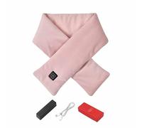 Écharpe chauffante rechargeable, coussin chauffant électrique réglable à 3 niveaux avec batterie de 3000 mAh, cache-cou sans fil pour femme et homme, essentiel pour le bureau par temps froid (rose)