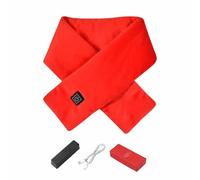 Écharpe chauffante rechargeable, coussin chauffant électrique réglable à 3 niveaux avec batterie de 3000 mAh, cache-cou sans fil pour homme et femme, essentiel pour le bureau par temps froid (rouge)