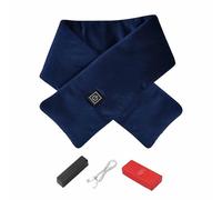 Écharpe chauffante rechargeable, coussin chauffant électrique réglable à 3 niveaux avec batterie de 3000 mAh, cache-cou sans fil pour homme et femme, essentiel pour le bureau par temps froid (bleu-1)