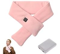 Écharpe chauffante rechargeable, coussin chauffant électrique réglable à 3 niveaux avec batterie de 5000 mAh, cache-cou sans fil pour femme et homme, essentiel pour le bureau par temps froid (rose)