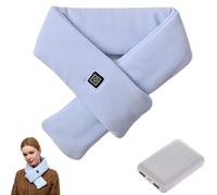 Écharpe chauffante rechargeable, coussin chauffant électrique réglable à 3 niveaux avec batterie de 5000 mAh, cache-cou sans fil pour homme et femme, essentiel pour le bureau par temps froid (bleu