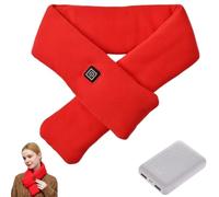 Écharpe chauffante rechargeable, coussin chauffant électrique réglable à 3 niveaux avec batterie de 5000 mAh, cache-cou sans fil pour homme et femme, essentiel pour le bureau par temps froid (rouge)