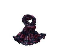 Écharpe chèche Foulard Femme coton Motifs Bleu Marine et Vieux Rose