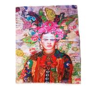 Écharpe coton soie 'Frida Kahlo' multicolore - 180x85 cm [R8435]