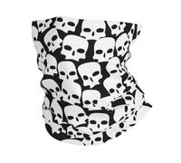 Écharpe Crâne Gothique Os Abstrait Noir Cache Cou Multifonction Balaclava Respirant Couvre-Chef pour Randonnée Jogging Adulte 25X50Cm