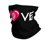 Écharpe Cœur d'amour pour La Sensibilisation À La Surdité Cache Cou Respirant Couvre-Chef Antidérapant Balaclava pour Jogging Adulte Randonnée 25X50CM