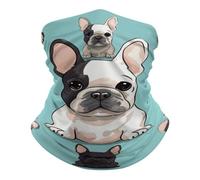 Écharpe Cute French Bulldog Balaclava Multifonction Cache Cou Respirant Couvre-Chef pour Cyclisme Randonnée Jogging 25X50CM