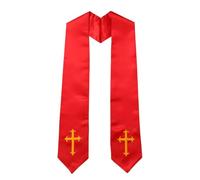 Écharpe d ' étole de cérémonie religieuse avec texture brillante, drapé prêt pour la chorale, panneaux de bordure dorés, utilisation pour adultes, attrayant, étole du clergé, culte de chorale, de