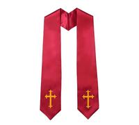 Écharpe d ' étole de cérémonie religieuse avec texture brillante, drapé prêt pour la chorale, panneaux de bordure dorés, utilisation pour adultes, attrayant, étole du clergé, culte de chorale, de