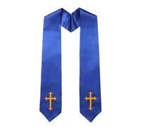 Écharpe d ' étole de cérémonie religieuse avec texture brillante, drapé prêt pour la chorale, panneaux de bordure dorés, utilisation pour adultes, attrayant, étole du clergé, culte de chorale, de