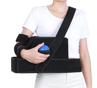 Écharpe d'Abduction d'Épaule Immobilisateur de Bras avec Repose-Main Réglable Sangle de Soutien Confortable pour Articulation et Bras Droit ou Gauche Structure en Éponge Respirante(Gauche)