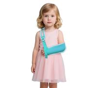 Écharpe de bras respirante pour enfants - Stabilisateur de soutien pour blessures au poignet/coude/épaule, s'adapte parfaitement aux mains gauche et droite (bleu, M)