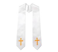 Écharpe de cérémonie religieuse avec texture brillante, blanc, Taille