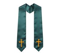 Écharpe de cérémonie religieuse avec texture brillante, noir/vert, Taille