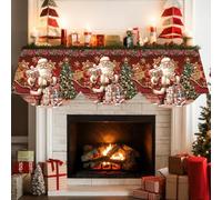 Écharpe de cheminée de Noël, 79 x 20 Pouces, décorations Noël pour cheminée, Flocon Neige, Arbre, Chemin Couverture pour Salon, écharpes