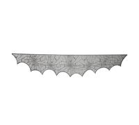 Écharpe de Cheminée Toile d'Araignée, Nappe Courte Dentelle Noire Toile d'Araignée, Tapis de Foyer pour Décorations Maison Fêtes Thème Effrayant