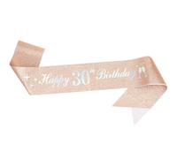 Écharpe de décoration d'anniversaire pour femme, or rose, 85,1 cm de long avec lettres blanches « Happy Birthday » pour elle (or rose 30e)