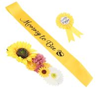 Écharpe de Fête Prénatale pour Future Maman, Fleurie Ceinture de | Style Mode et Magnifique, Polyester, Finition Soignée et Effet Décoratif, pour Showers et Gender Reveals