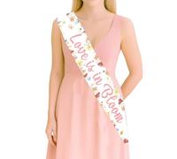 Écharpe de fête prénuptiale Love Is In Bloom sur le thème des fleurs sauvages pour future mariée, décoration de fête prénuptiale pour femme et fille, enterrement de vie de jeune fille, enterrement de