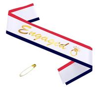 Écharpe de fiançailles avec lettres dorées pour citoyen américain, demande en fiançailles, enterrement de vie de jeune fille, accessoires de fête de mariage, accessoires de fiançailles, cadeaux de