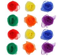Écharpe De Gymnastique Carrée Colorée Pour Enfants, 12 Pièces, Jeu De Plein Air, Jouet, Ourlé, Serviettes De Danse Et De Jonglerie