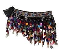 Écharpe de hanche de danse du ventre avec paillettes et jupe portefeuille costume scintillante pour femmes pour la performance, la pratique et la danse du festival