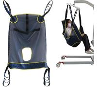 Écharpe de levage en maille pour patient, soutien de la tête et du dos, jambes fendues avec ouverture de chaise percée, harnais de toilette, couverture de transfert pour les personnes âgées, les handi