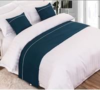 Écharpe de lit bleu-vert 50 x 180 cm - Couvre-lit de luxe pour lit simple, grand lit, king size - Couvre-lit élégant pour décoration de maison et d'hôtel, accessoire de literie parfait