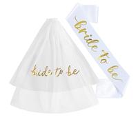 Écharpe de mariée pour enterrement de vie de jeune fille - Blanc - Double couche transparente Mantilla