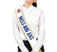 Maelsa® Echarpe Miss Femme anniversaire personnalisable de 0 à 99 ans tricolore avec stylo et certificat officiel