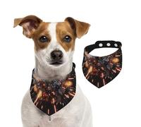 Écharpe de Noël en coton doux et confortable avec impression 3D et feu d'artifice pour chiens et chats