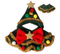 Écharpe de Noël pour chats,Écharpe de Noël pour chat - Tour de cou d'hiver pour chien avec chapeau | Écharpe pour animaux de compagnie avec design flocon et balle, costume de chat de Noël, vêtements p