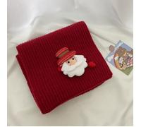 Écharpe de Noël pour enfants mignonne laine tricotée de couleur unie atmosphère de Noël du Nouvel An petite écharpe brillera