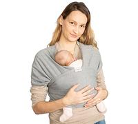 Écharpe de Portage Bébé Confort - Porte-Bébé Souple en Tissu Coton pour Nourrisson Nouveau Né de 0 à 3 ans (15Kg) - Avec Sac de Voyage - Gris Foncé