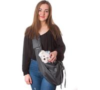 Écharpe de portage chien, chat animal de compagnie main frondeuse sac épaule sac frontal sac de portage chien gris Doggy