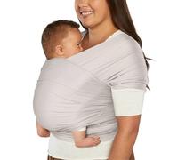 Écharpe de portage Ergobaby pour nouveau-nés de la naissance à 11,3 kg, écharpe de portage Aura Mesh en polyester recyclé et élasthanne, élastique et respirante, écharpe de portage unisexe, Soft Grey