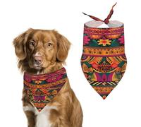 Écharpe de qualité supérieure pour animal de compagnie, imprimé art folklorique mexicain, bandana triangulaire doux et respirant pour chiens et chats, parfait pour un usage quotidien ou des occasions