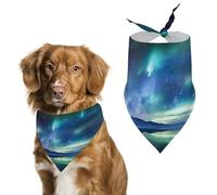 Écharpe de qualité supérieure pour animal de compagnie, imprimé aurores boréales, bandana triangulaire doux et respirant pour chiens et chats, parfait pour un usage quotidien ou des occasions