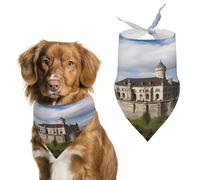 Écharpe de qualité supérieure pour animal de compagnie, imprimé monuments historiques de l'Arménie, bandana triangulaire doux et respirant pour chiens et chats, parfait pour un usage quotidien ou des