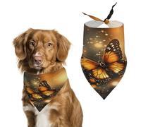 Écharpe de qualité supérieure pour animal de compagnie, imprimé papillon orange, bandana triangulaire doux et respirant pour chiens et chats, parfait pour un usage quotidien ou des occasions spéciales