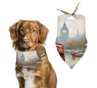 Écharpe de qualité supérieure pour animal de compagnie, motif imprimé Londres, bandana triangulaire doux et respirant pour chiens et chats, parfait pour un usage quotidien ou des occasions spéciales