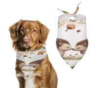 Écharpe de qualité supérieure pour animaux de compagnie, motif adorable hérisson, bandana triangulaire doux et respirant pour chiens et chats, parfait pour un usage quotidien ou des occasions