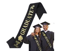 Écharpe de remise de diplôme 2025 - Écharpe de classe 2025 | Ceintures pour seniors classe 2025 | Ceinture d'étiquette en ruban | Sangle d'étole dorée de remise de diplôme | Accessoires de photomaton