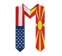 Écharpe de remise de diplôme aux couleurs du drapeau macédonien (Amérique, Macédoine) - Écharpe/châle de fin d'études pour étudiants en échange universitaire (promotion 2026) - Décoration/cadeau