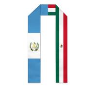 Écharpe de remise de diplôme aux couleurs du Guatemala et du Mexique, idéale pour les étudiants internationaux en séjour d'études à l'étranger.