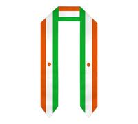 Écharpe de remise de diplôme du Niger, drapeau nigérien, longueur 183 cm, double face, pour étudiants internationaux à l'étranger.