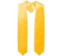 Écharpe de remise de diplôme en satin pour cérémonie d'honneur, châle formel en polyester lisse, en plusieurs couleurs et tailles pour étudiants (153 x 12 doré)