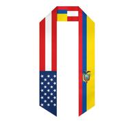 Écharpe de remise de diplômes aux couleurs du drapeau équatorien (Amérique, Équateur), promotion 2026, pour les étudiants partant étudier à l'étranger (unisexe). Cadeau de fin d'études pour adultes.